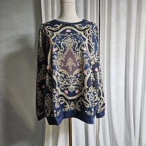 Pixie Lady XL Blue and White Top.